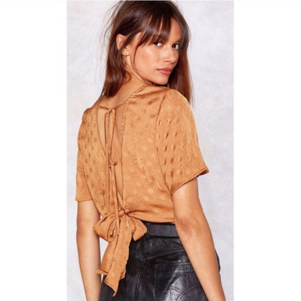 Nasty Gal Round One Polka Dot Blouse